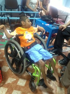 This young boy has never had a wheelchair.  His family was in tears when receiving it from VYA.  Dad said, How can a broken man and a little boy come half way around the world to do more for my son then I have been able to do for him".  